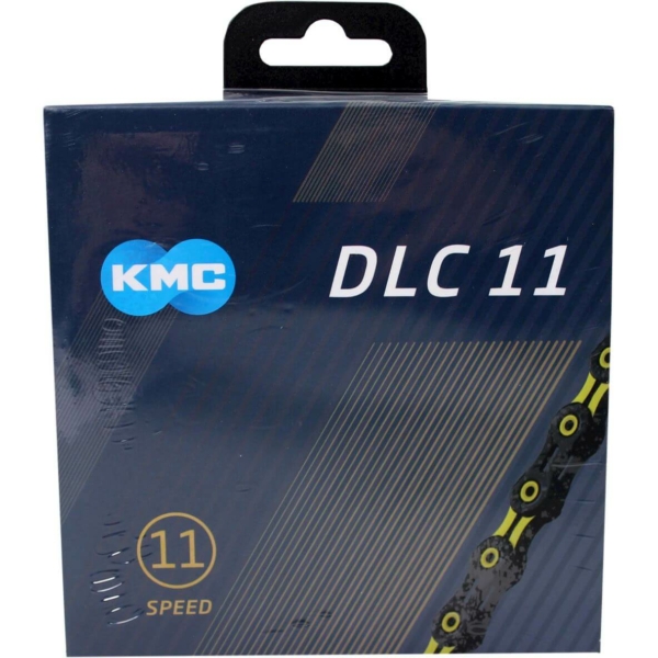 KMC ketting DLC11 black/yellow 118s