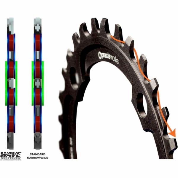 Praxis kettingblad 1x MTB 104BCD 34t zwart - Image 3