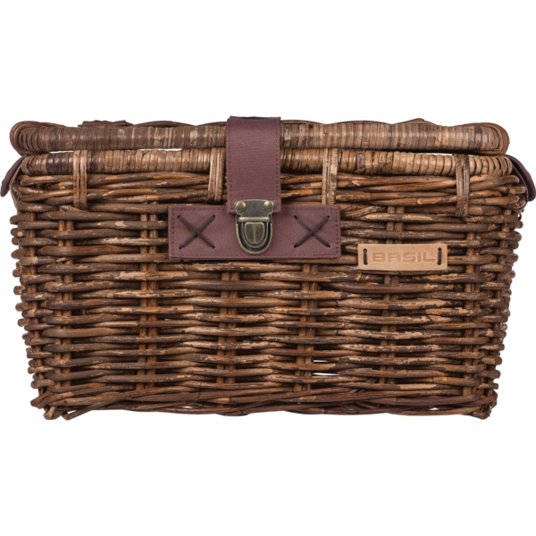 Basil mand riet Denton M 24L + deksel brown 39x27x25cm - Image 2