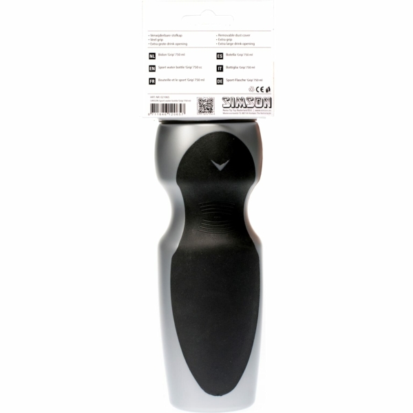 Simson bidon Grip 750ml zwart/grijs met stofkap - Image 3