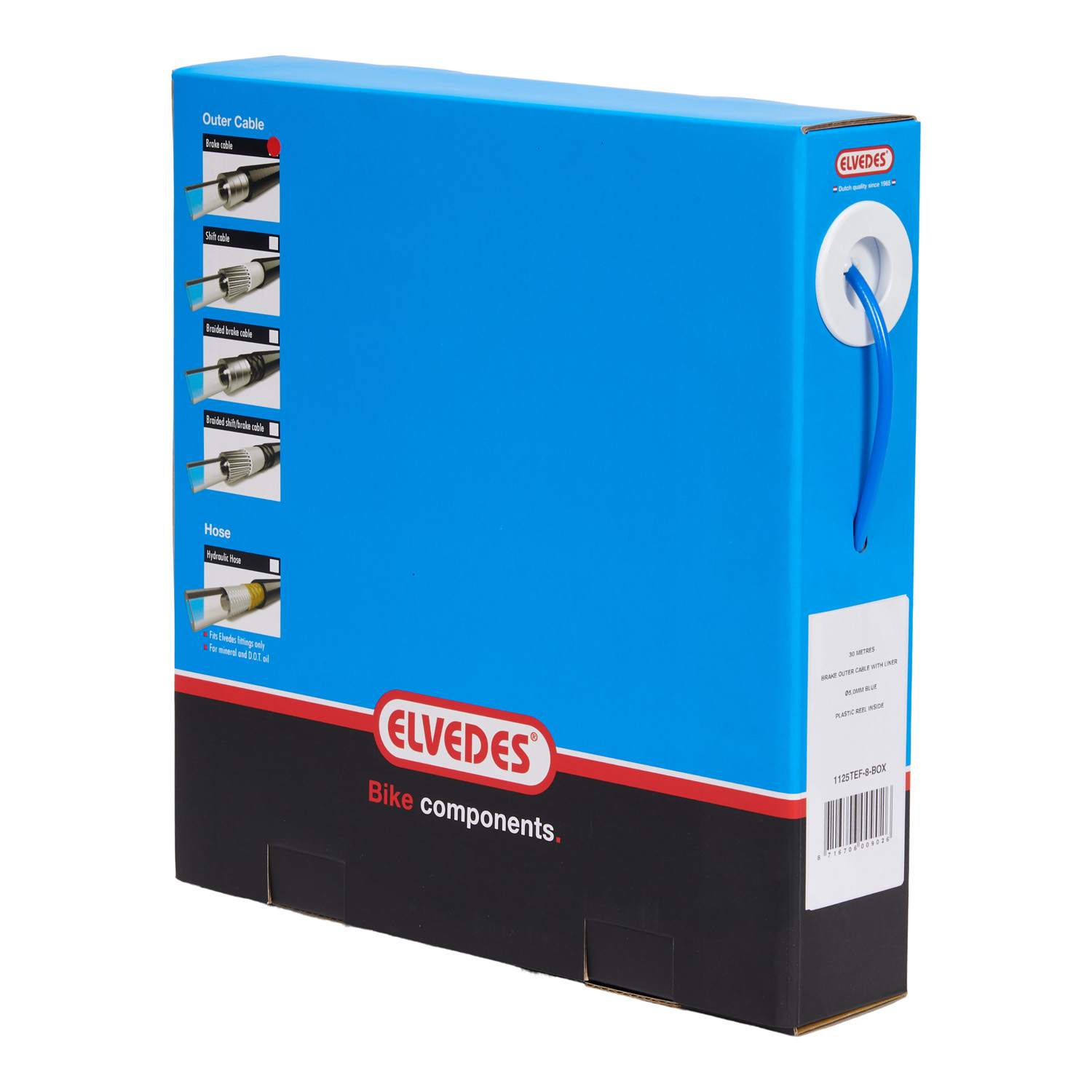 Elvedes rol rem buitenkabel 4,9mm blauw 30m