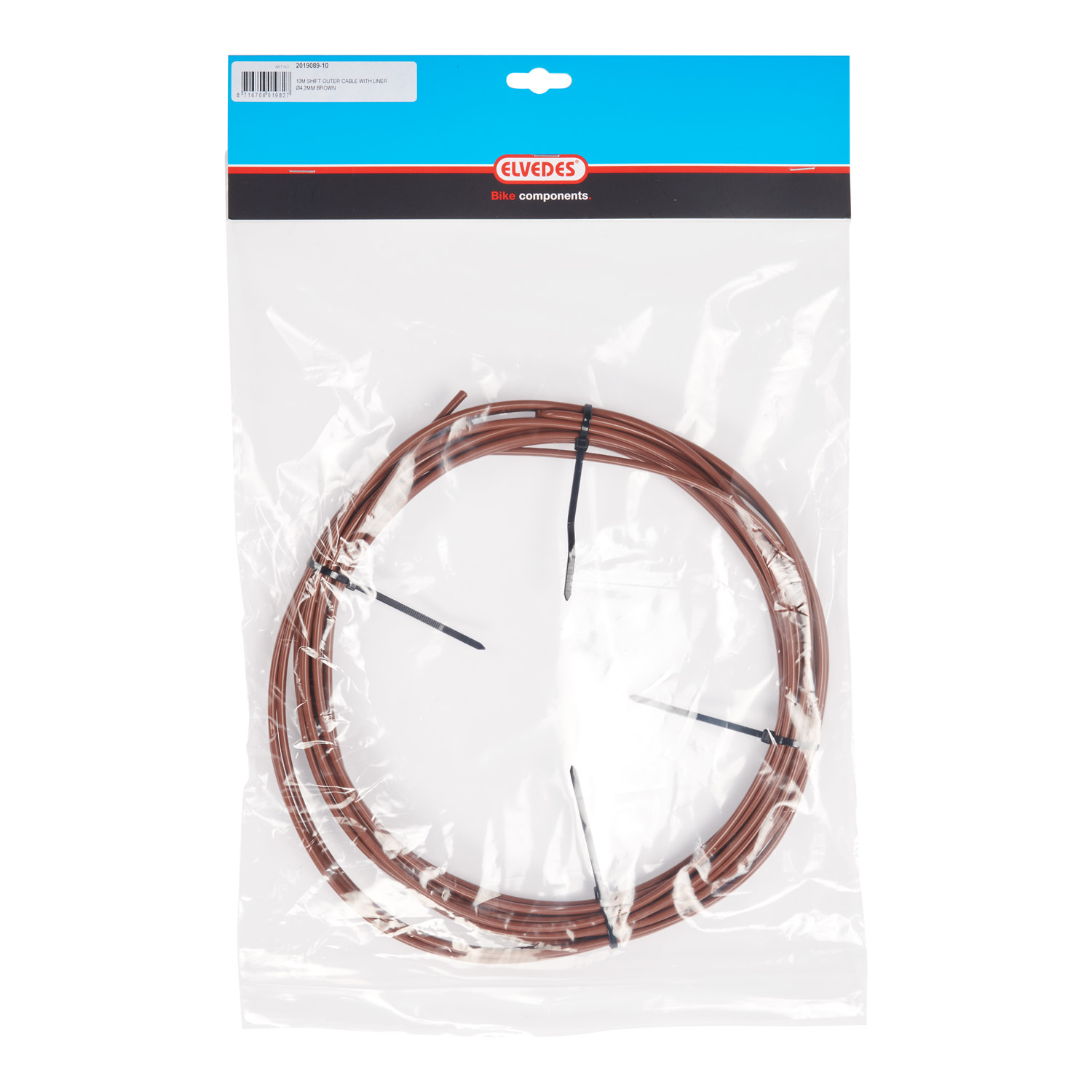 Elvedes rol schakel buitenkabel met liner 4.1mm bruin 10m