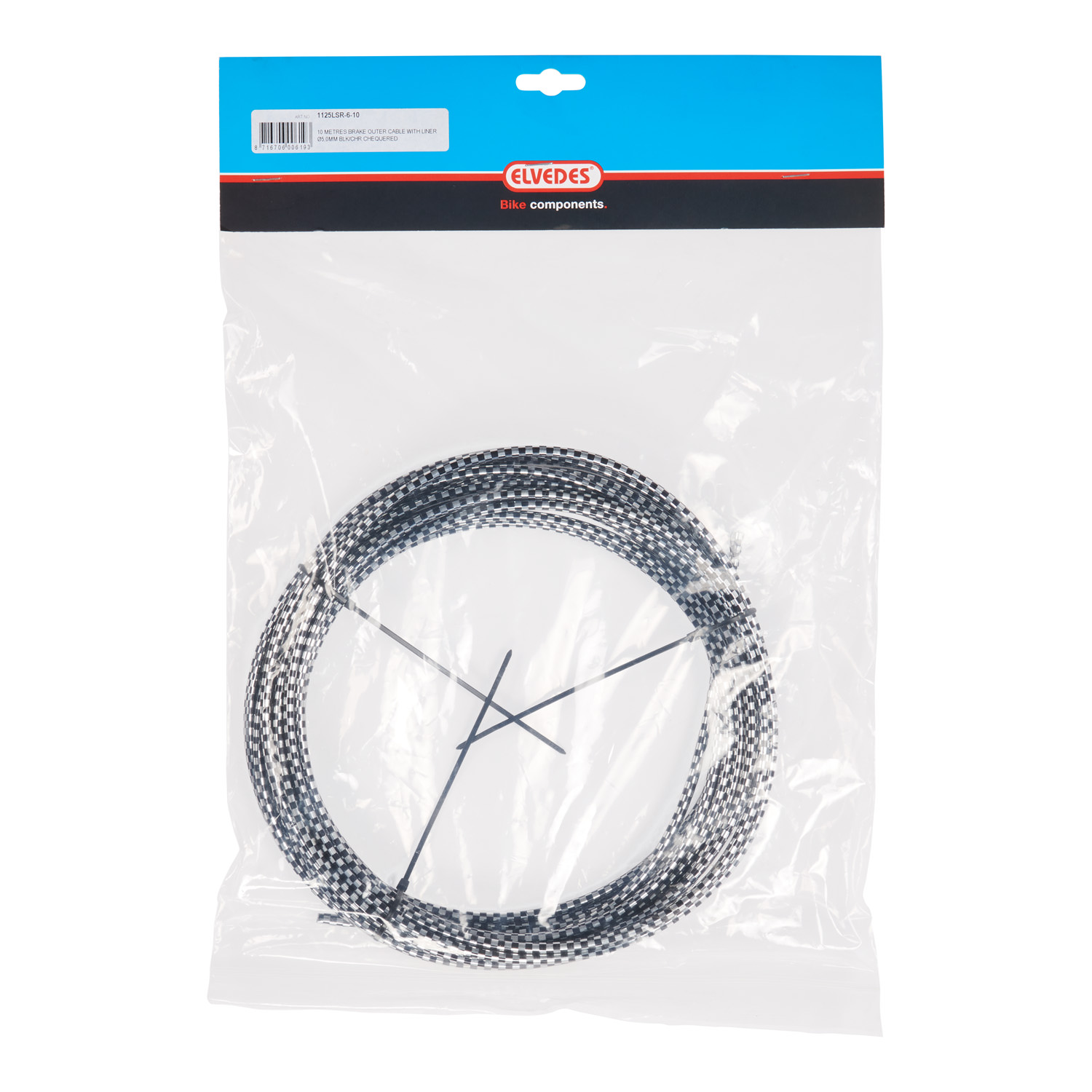 Elvedes rem buitenkabel 5mm zwart/chrome 10m