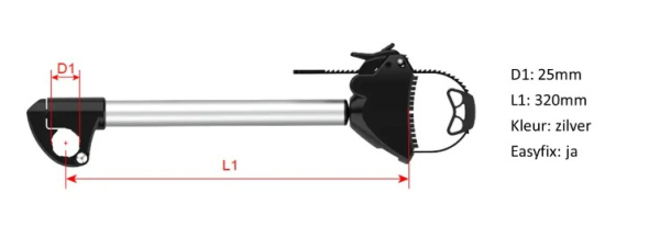 Pro-User framehouder 25mm afsluitbaar lang Diamant - Image 2
