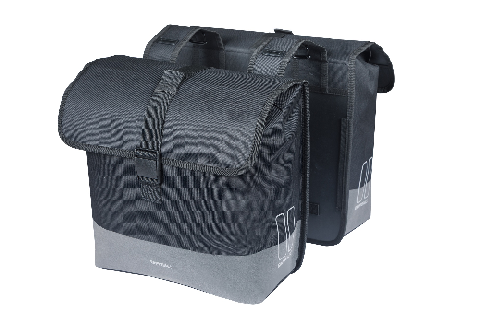 Basil fietstas dubbel Mara Evo zwart 28-34L