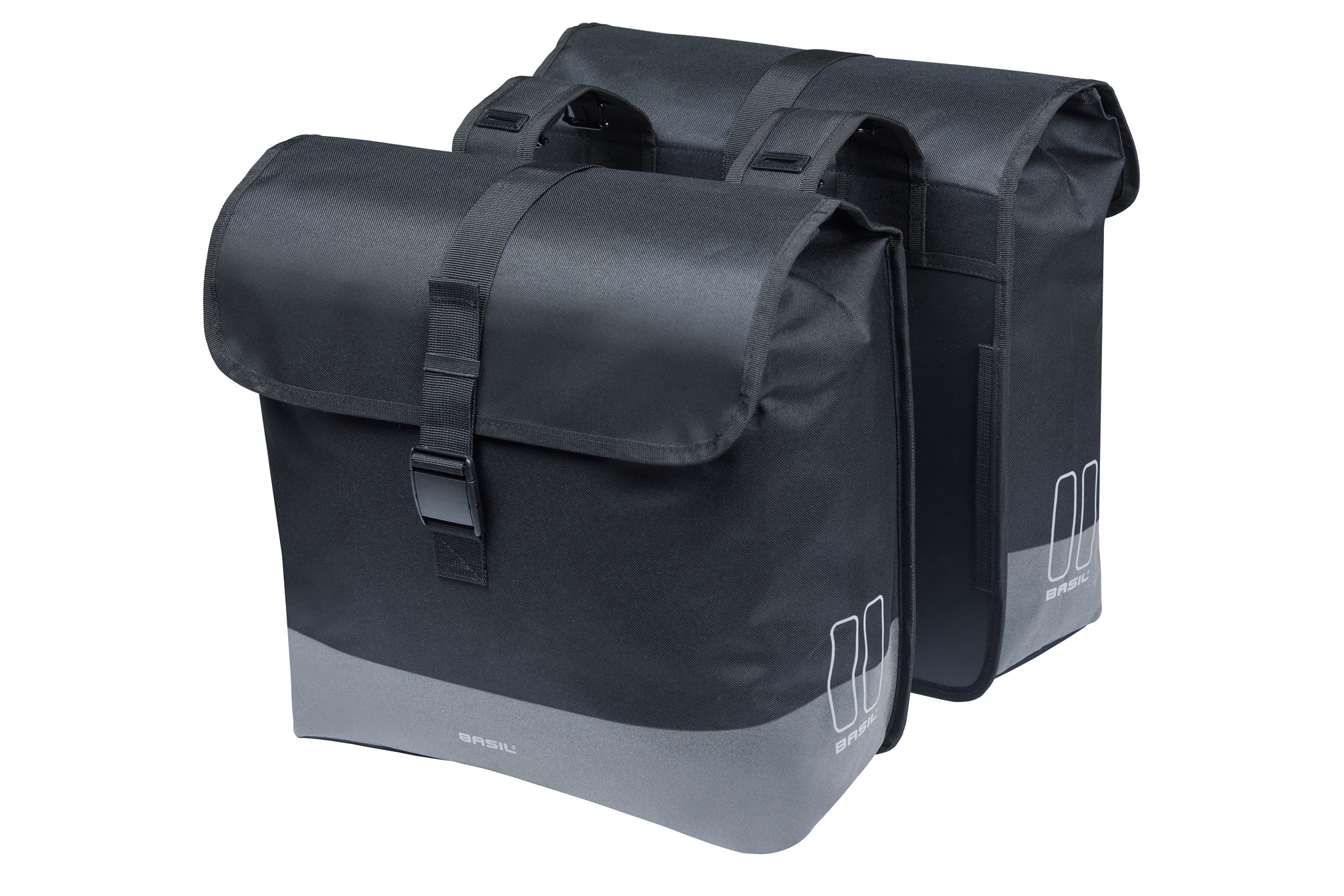 Basil fietstas dubbel Mara Evo XL zwart 38-46L