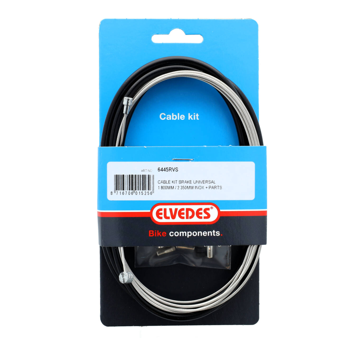 Elvedes universele rem kabelkit 1800mm / 2350mm RVS zwart