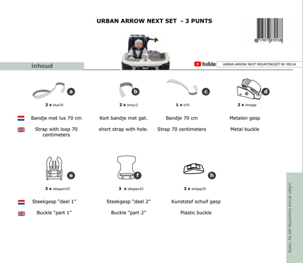 Melia baby/peuter schaal bev.set 3P Urban Arrow Next