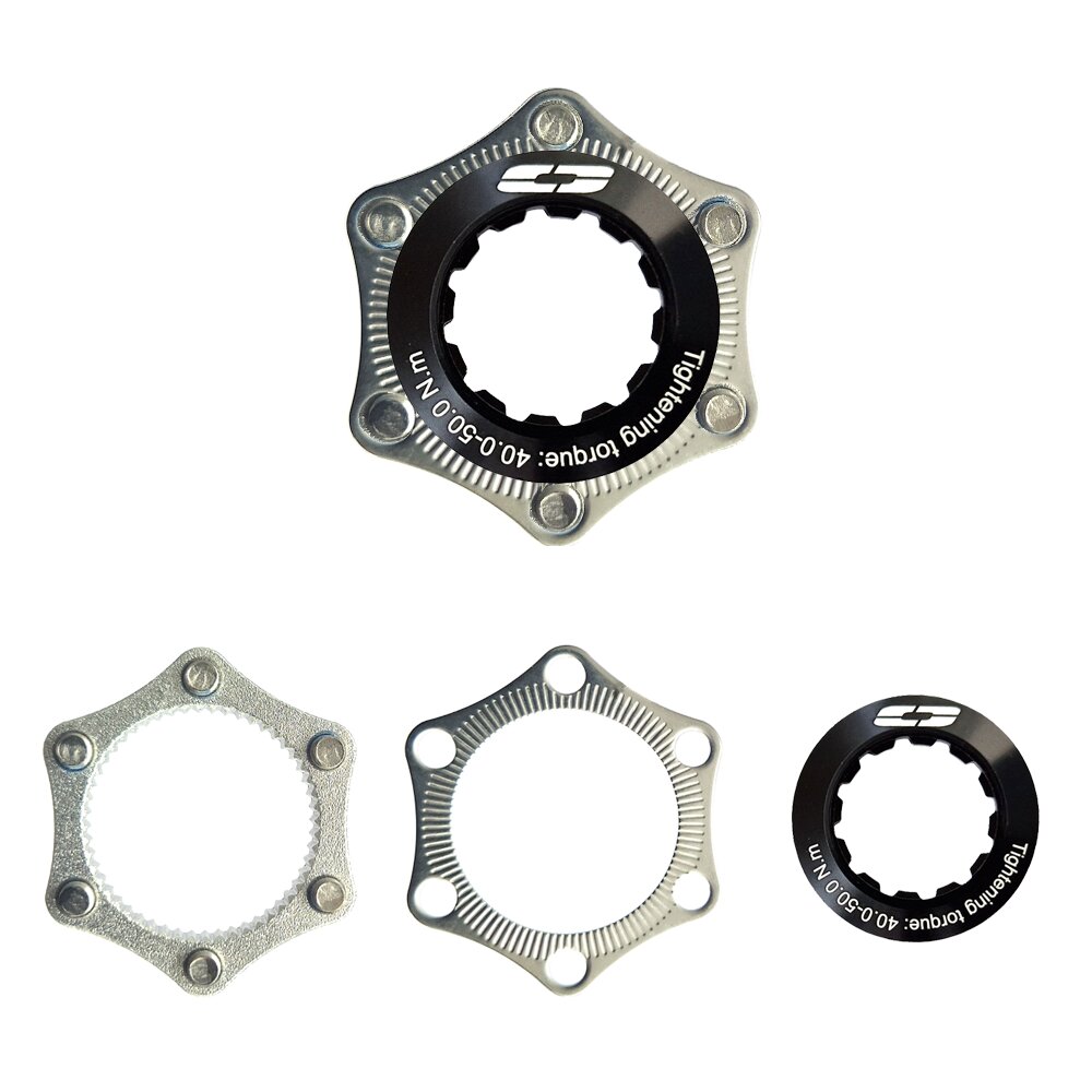 Cyclotech adapter centerlock naar 6 gaats, quick release