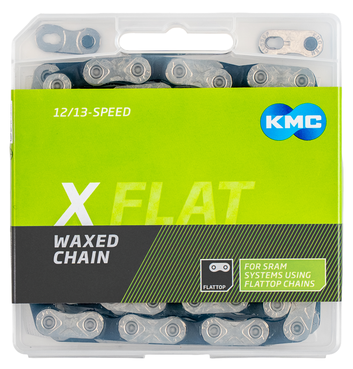 KMC ketting X Flattop SRAM 126s waxed silver/black