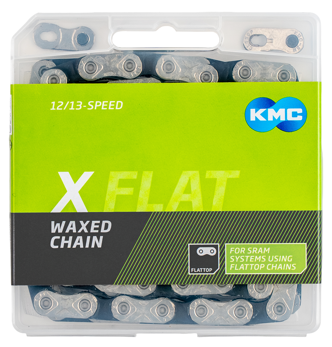 KMC ketting X Flattop SRAM 126s waxed silver/black
