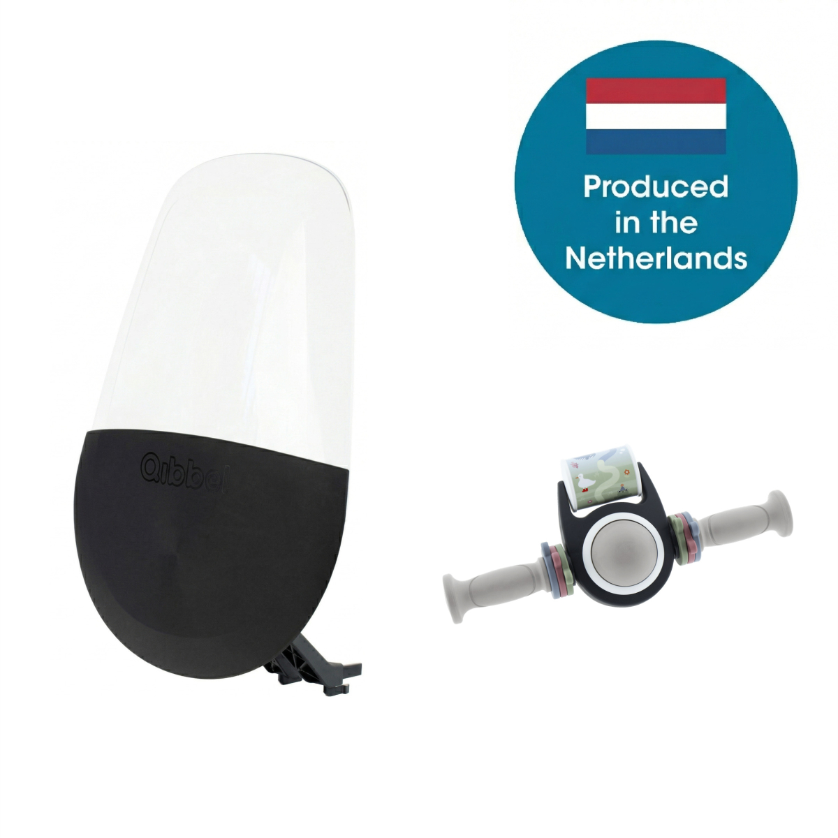 Qibbel Air windscherm + toybar pebble grey