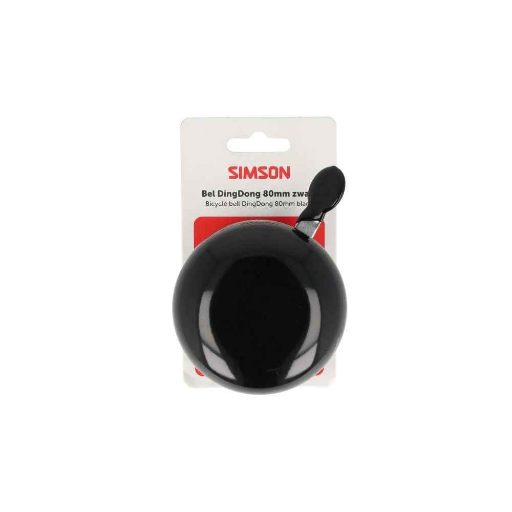 Simson bel Ding Dong Large zwart 80mm