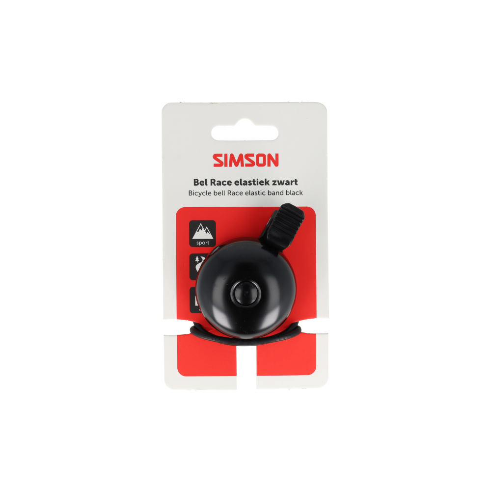 Simson bel Race met elastiek bevestiging zwart