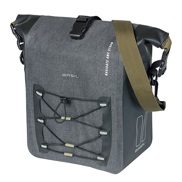 Basil fietstas enkel Navigator Storm M MIK Hooks zwart 15L